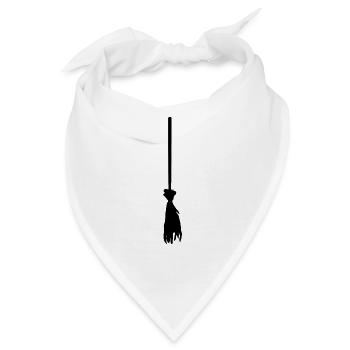 Hexenbesen Silhouette | Halloween - Bandana - Weiß - Vorne