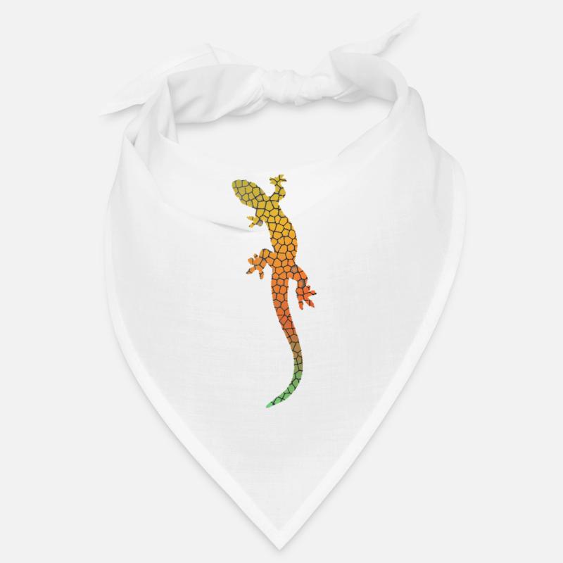 Eidechse - Bandana - Weiß
