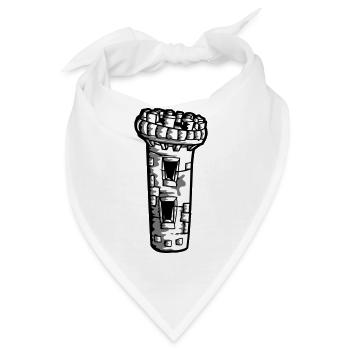 Mittelalter Turm Burg - Bandana - Weiß - Vorne