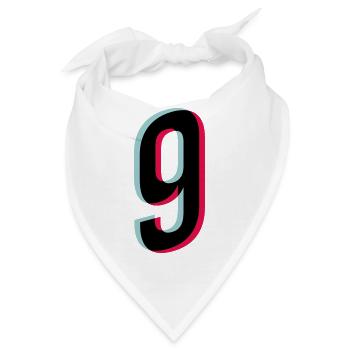 Zahl 9 Ziffer Trikotnummer Tiktok Style dunkel - Bandana - Weiß - Vorne