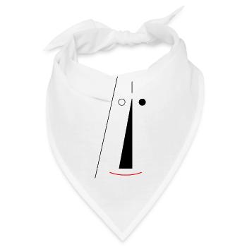 Face abstrakt - Bandana - Weiß - Vorne