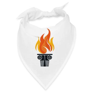 Fackel-Symbol - Bandana - Weiß - Vorne