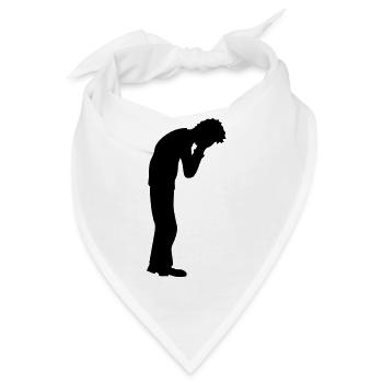 Depression stehend weinen - Bandana - Weiß - Vorne