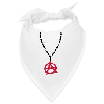 Halskette Schmuck Anarchie Symbol - Bandana - Weiß - Vorne