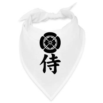 Samurai-Emblem des Oda-Clans (schwarz) - Bandana - Weiß - Vorne