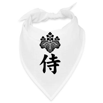 Samurai-Emblem des Toyotomi-Clans (schwarz) - Bandana - Weiß - Vorne