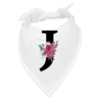 Buchstabe j blumig - Bandana - Weiß - Vorne
