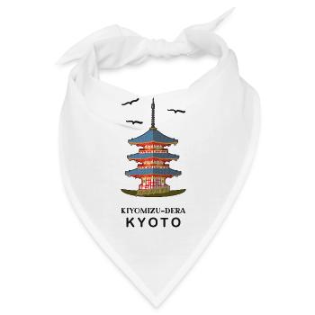 Kyoto in Japan Buddhistischer Tempel Kiyomizu-Dera - Bandana - Weiß - Vorne