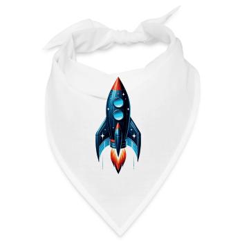 Rakete mit Sternen | Spaceship - Bandana - Weiß - Vorne