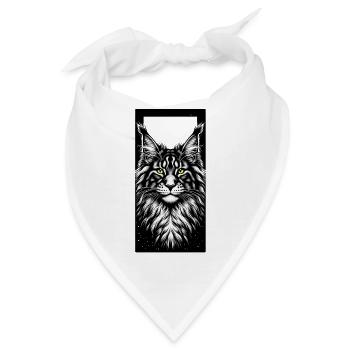 Katzengesicht - Bandana - Weiß - Vorne