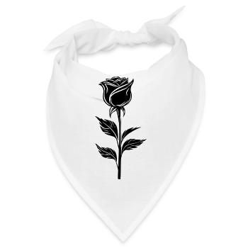 Schlichtes Rosendesign - Bandana - Weiß - Vorne