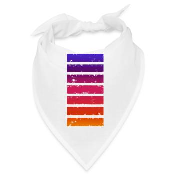 Mehrfarbiger Balken - Bandana - Weiß - Vorne