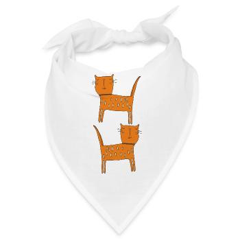 katze orange zweifach - Bandana - Weiß - Vorne