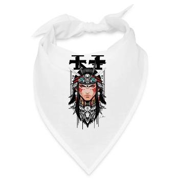 Indischer Samurai Japaner Mann - Bandana - Weiß - Vorne
