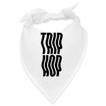 Trip Hop Geometrisches Strichkunst-Design - Bandana - Weiß - Vorne