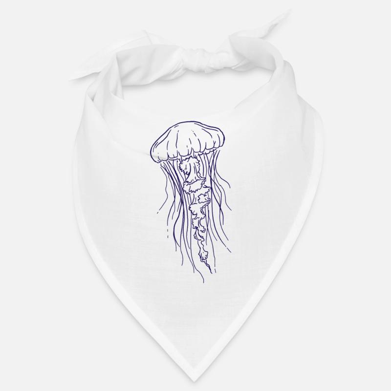 Illustration d’art au trait de méduse Bandana