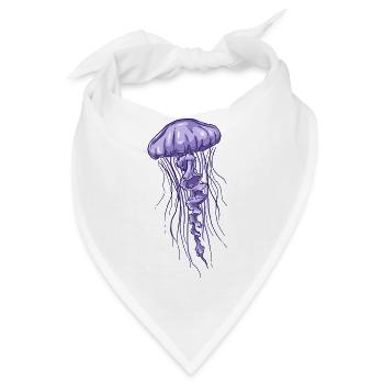 Purple Jellyfish Illustration  - Bandana - Weiß - Vorne