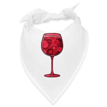 Rotwein Wein Glas - Bandana - Weiß - Vorne