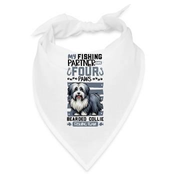 Angeln und Bearded Collie - Bandana - Weiß - Vorne