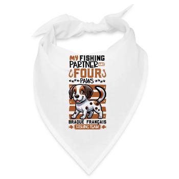 Angeln und Braque Français - Bandana - Weiß - Vorne