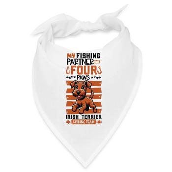 Angeln und Irish Terrier - Bandana - Weiß - Vorne