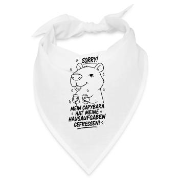 Sorry! Capybara hat meine Hausaufgaben gefressen - Bandana - Weiß - Vorne