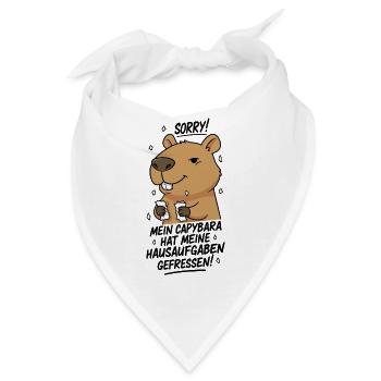 Sorry! Capybara hat meine Hausaufgaben gefressen - Bandana - Weiß - Vorne