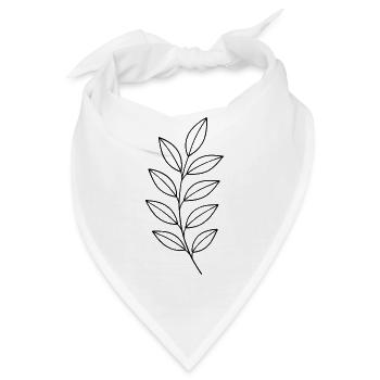 Botanischer Linienzweig - Bandana - Weiß - Vorne
