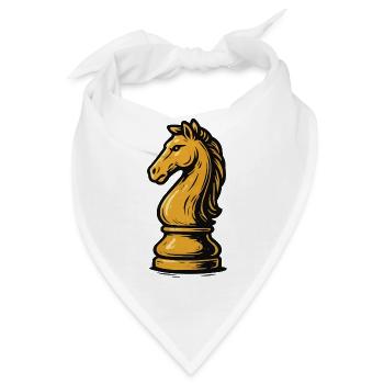 Pferd Schach Figur - Bandana - Weiß - Vorne