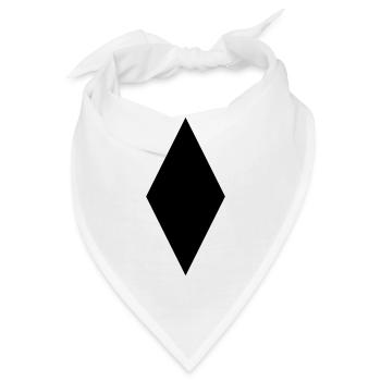 schwarze Raute - Bandana - Weiß - Vorne
