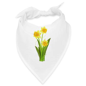 Leuchtende Osterglocken – Frühlingsblumen - Bandana - Weiß - Vorne