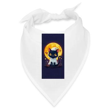 Mondschein-Katze im Geisterumhang - Bandana - Weiß - Vorne