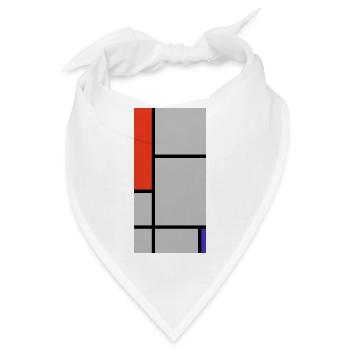 Abstrakte geometrische Blöcke - Bandana - Weiß - Vorne