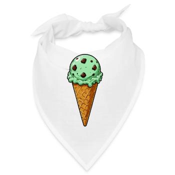 Minz Schoko Eis Kugel - Bandana - Weiß - Vorne