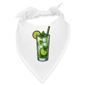Minze Limette Mojito Illustration - Bandana - Weiß - Vorne