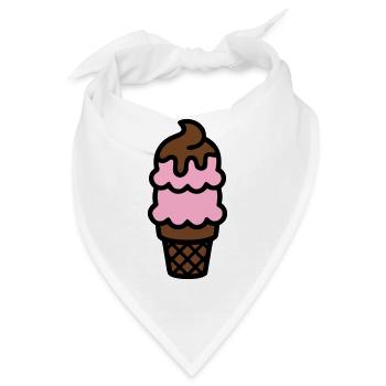 Eiswaffel Eiscreme Icon - Bandana - Weiß - Vorne
