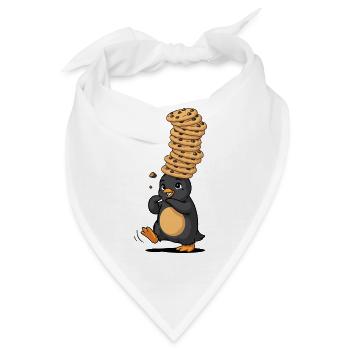 Pinguin Mit Riesigem Pfannkuchenstapel - Bandana - Weiß - Vorne