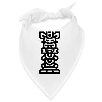 Totem, Totempfahl, Stammes-, Skulptur, Symbol - Bandana - Weiß - Vorne