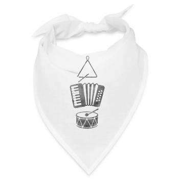 Forro Instrumente – Triangel, Sanfona & Zabumba - Bandana - Weiß - Vorne
