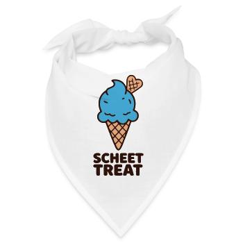 Blaue Eiscreme Schriftzug - Bandana - Weiß - Vorne