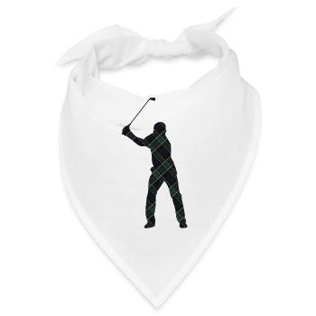 Tartan-Golfer-Schwung-Silhouette - Bandana - Weiß - Vorne