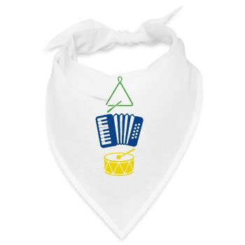 Forro Instrumente – Triangel, Sanfona & Zabumba - Bandana - Weiß - Vorne