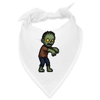 Pixelzombie mit Gelben Augen - Bandana - Weiß - Vorne