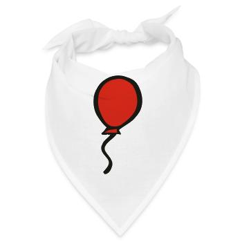 Roter Luftballon - Bandana - Weiß - Vorne