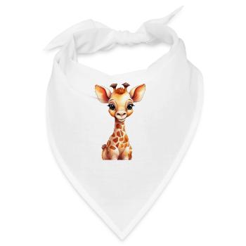 Kleine süße Giraffe für Babys und Kinder - Bandana - Weiß - Vorne