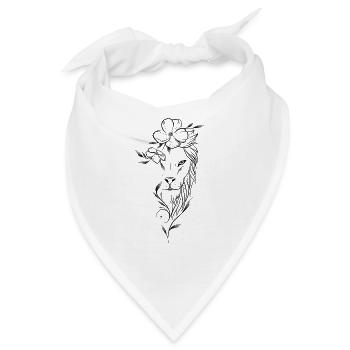 Floraler Löwe dotwork kunst - Bandana - Weiß - Vorne