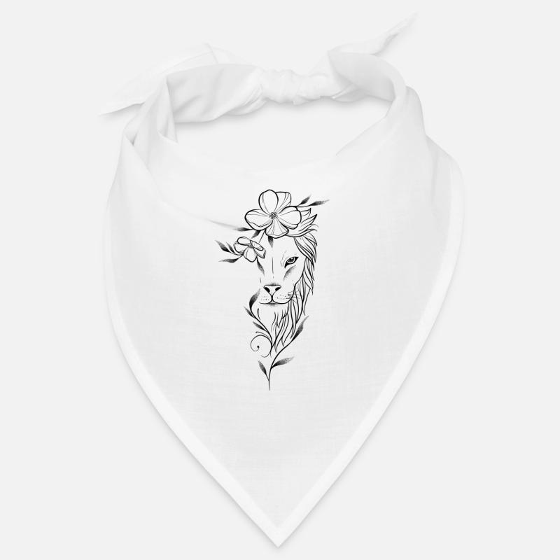 Lion floral dotwork art Bandana