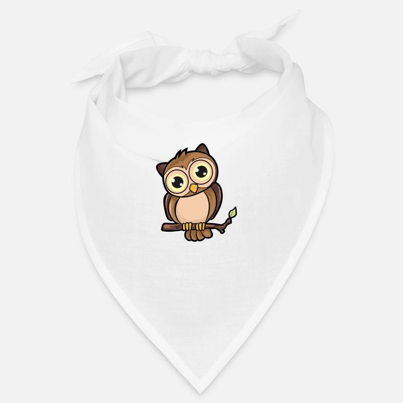 Eule - Bandana - Weiß