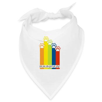 Rainpaw Regenbogen Hundepfote - Hund - Bandana - Weiß - Vorne