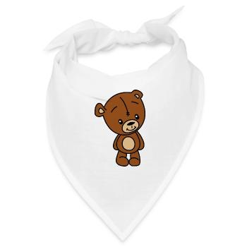 Teddy Bär Kuscheltier - Bandana - Weiß - Vorne